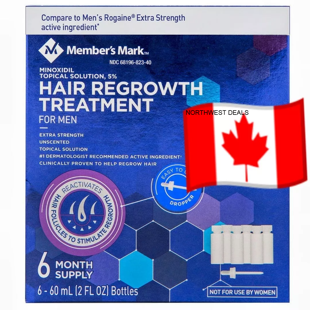 5% MINOXIDIL Topical Hair Growth Liquid- Members Mark * 1-12 MONTH SUPPLY* 12/2026+