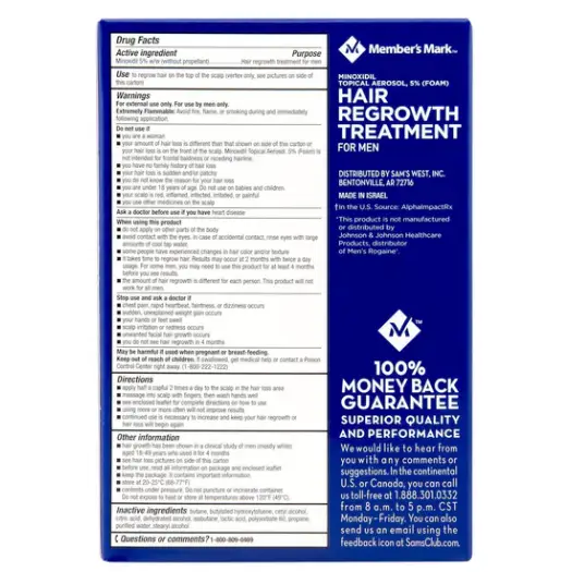 Members Mark 5% Minoxidil Foam – 1–4 Month Supply (Canada) - NORTHWEST DEALS