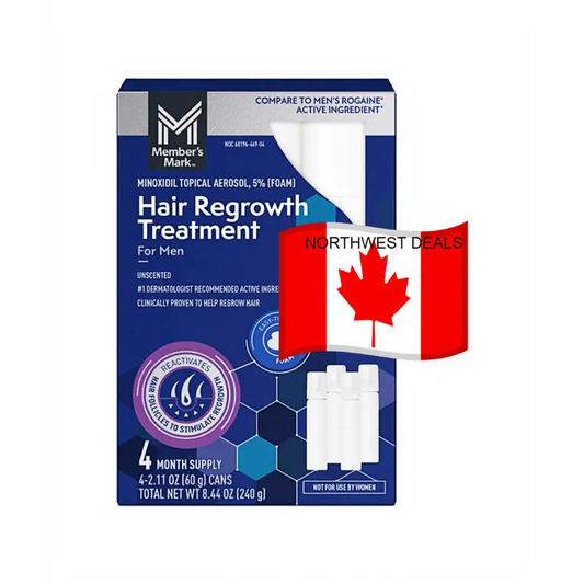 Members Mark 5% Minoxidil Foam – 1–4 Month Supply (Canada) - NORTHWEST DEALS Kirkland foam