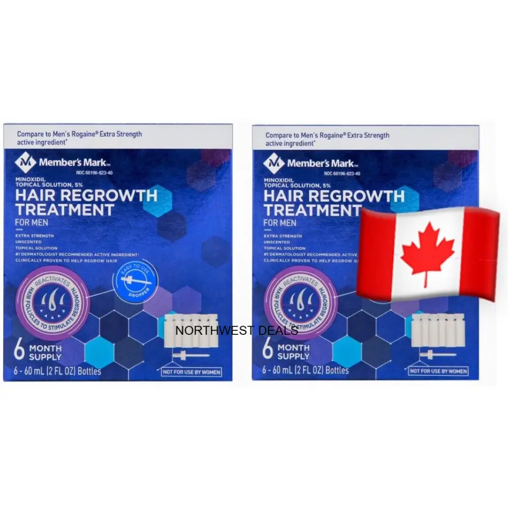 Members Mark 5% Minoxidil Topical Solution – 1–12 Month Supply (Canada) - NORTHWEST DEALS