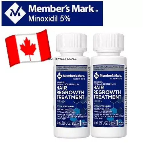 Members Mark 5% Minoxidil Topical Solution – 1–12 Month Supply (Canada) - NORTHWEST DEALS