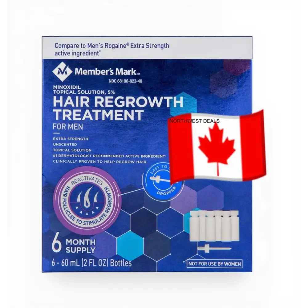 Members Mark 5% Minoxidil Topical Solution – 1–12 Month Supply (Canada) - NORTHWEST DEALS