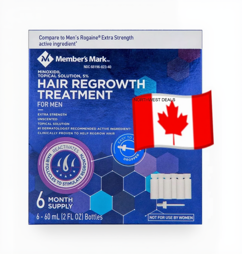 Members Mark 5% Minoxidil Topical Solution – 1–12 Month Supply (Canada) - NORTHWEST DEALS