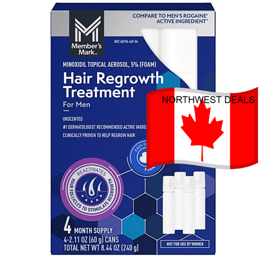5% MINOXIDIL Topical Hair Growth FOAM- Members Mark *1-4 MONTH SUPPLY 03/26+